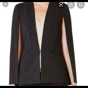 BCBG pinstripe cape blazer